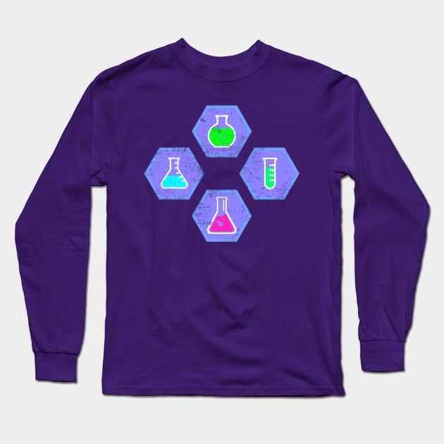 Chemistry Lab Flasks Long Sleeve T-Shirt by Scar